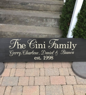 Cini Family wood sign