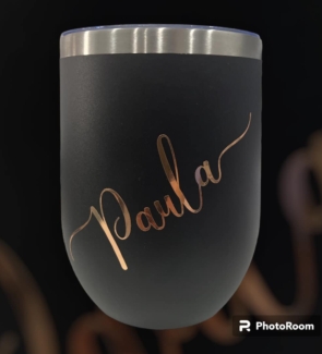 black wine tumbler