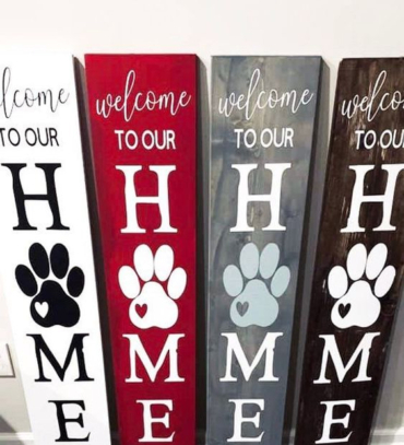 home dog wood sign