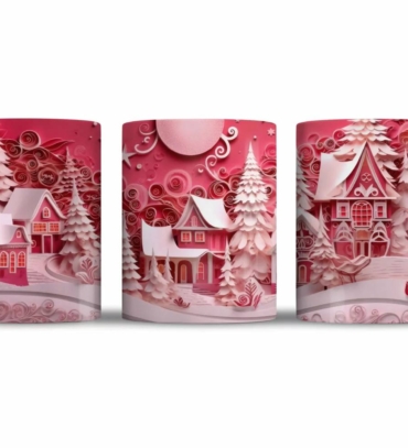 pink holiday mug