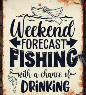 weekend fishing sign